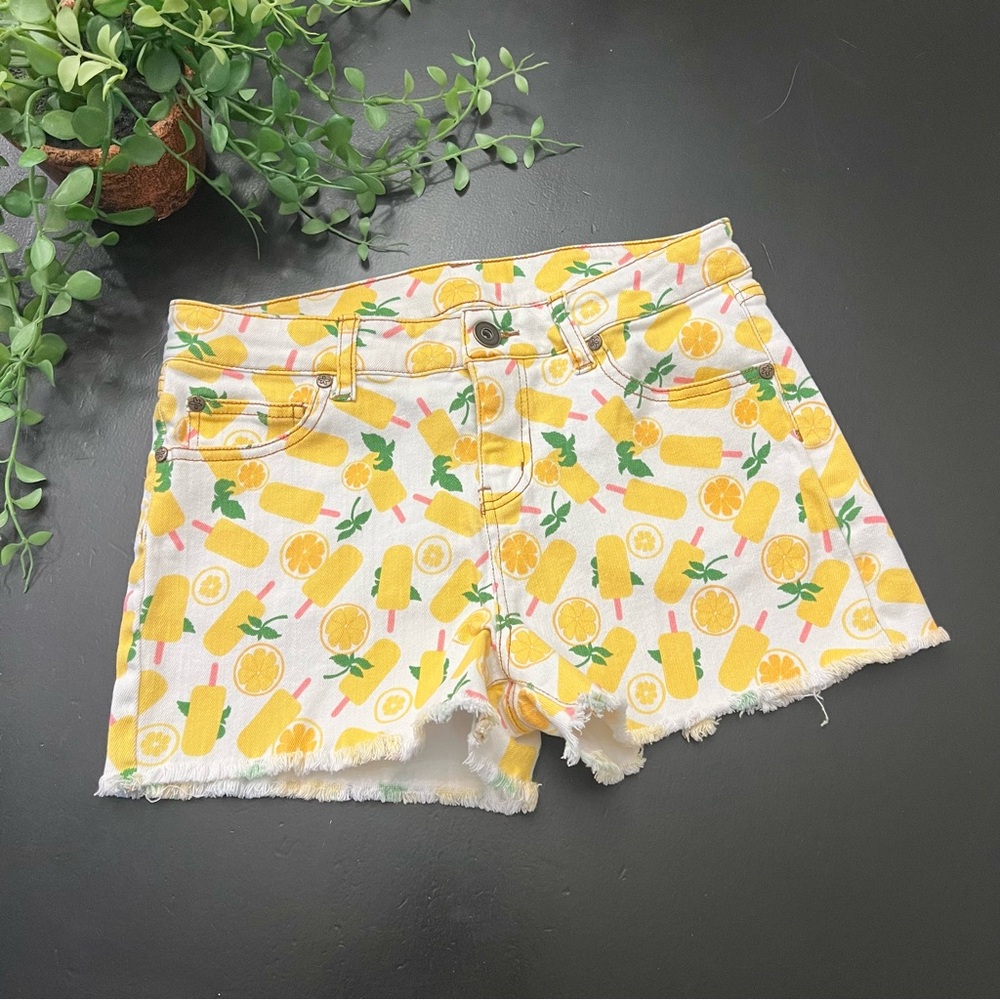 MATILDA JANE 435 Brilliant Daydream On The Sunny Side Lemon Denim Shorts Sz 14